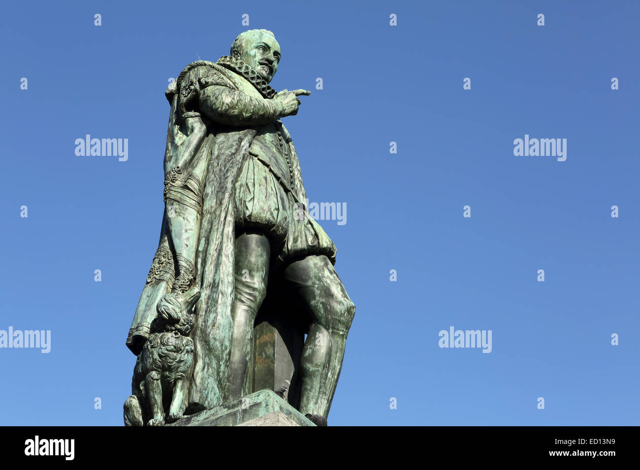 Statua in onore di Guglielmo I il principe di Orange (1533 - 1584) a l'Aia (Den Haag), Paesi Bassi. Foto Stock