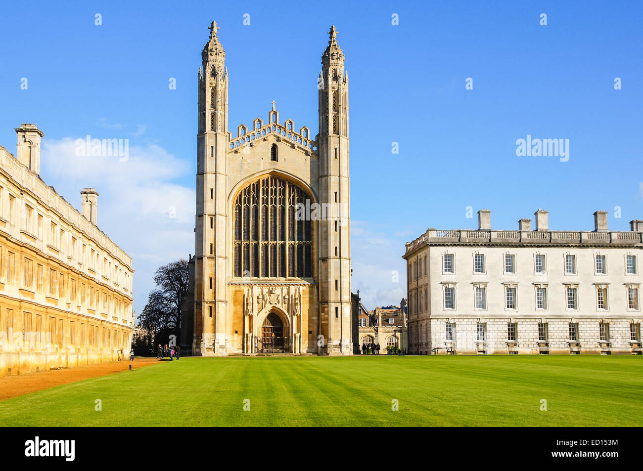 Cappella del King's College nell'Università di Cambridge, vista dalle spalle, Cambridge Cambridgeshire Inghilterra Regno Unito Regno Unito Foto Stock