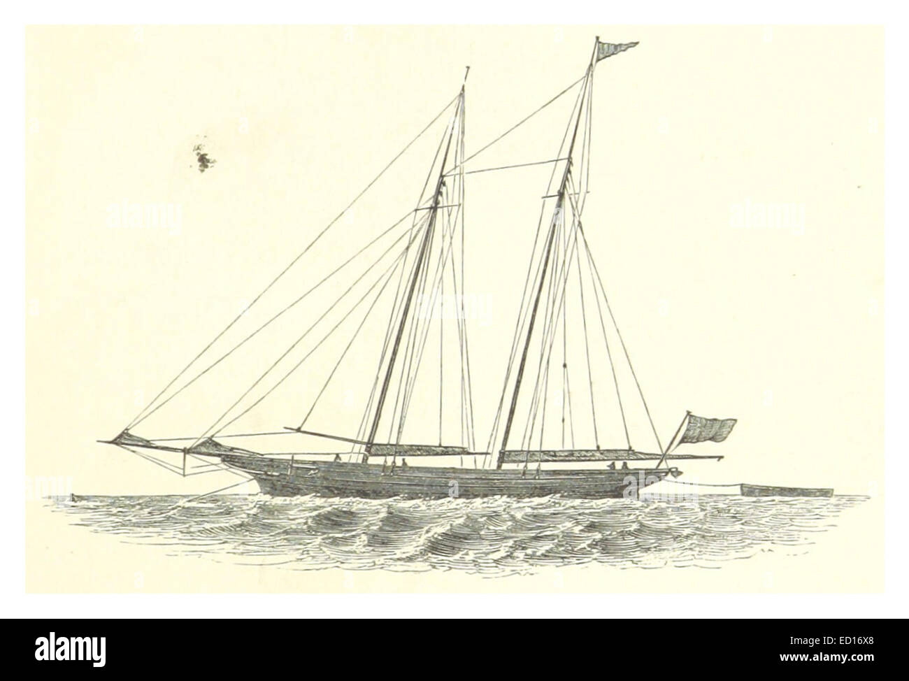 Lo yacht Maria, costruito nel 1854, era uno yacht da corsa noto per la sua velocità e il design, contribuendo allo sviluppo della vela competitiva nel XIX secolo. Foto Stock