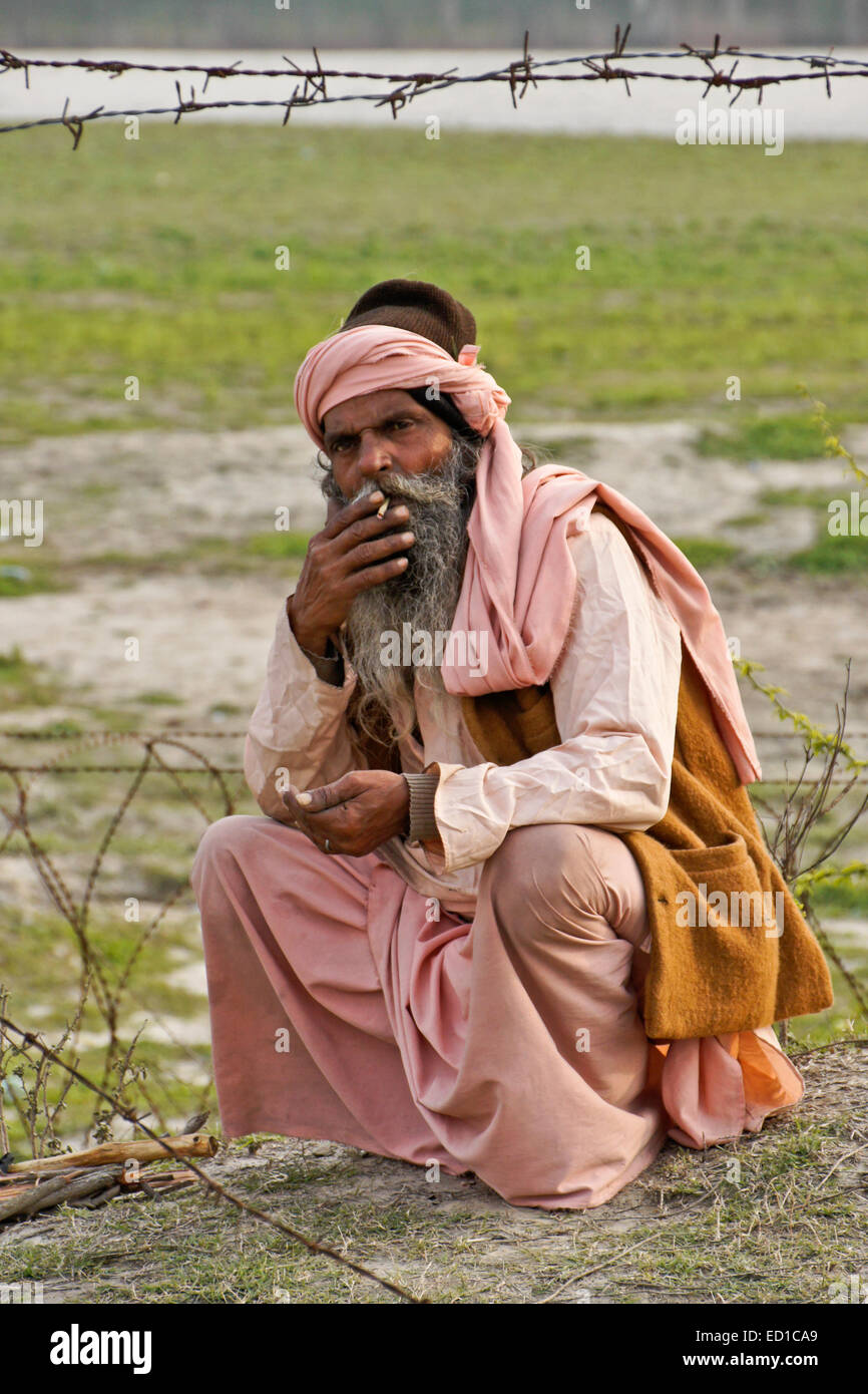 Sadhu (uomo santo) in India Foto Stock