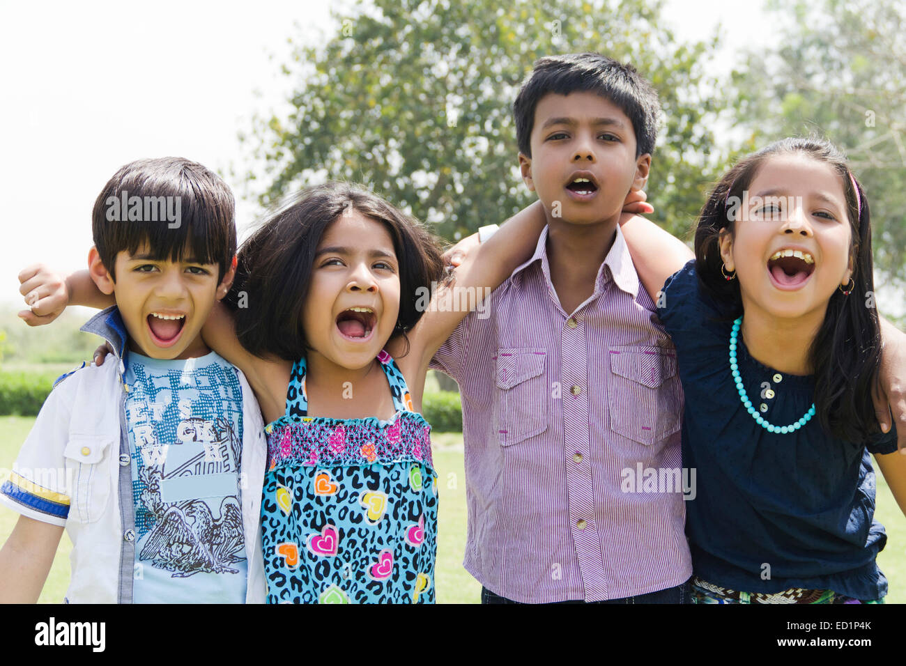 Bambini indiani fun park Foto Stock