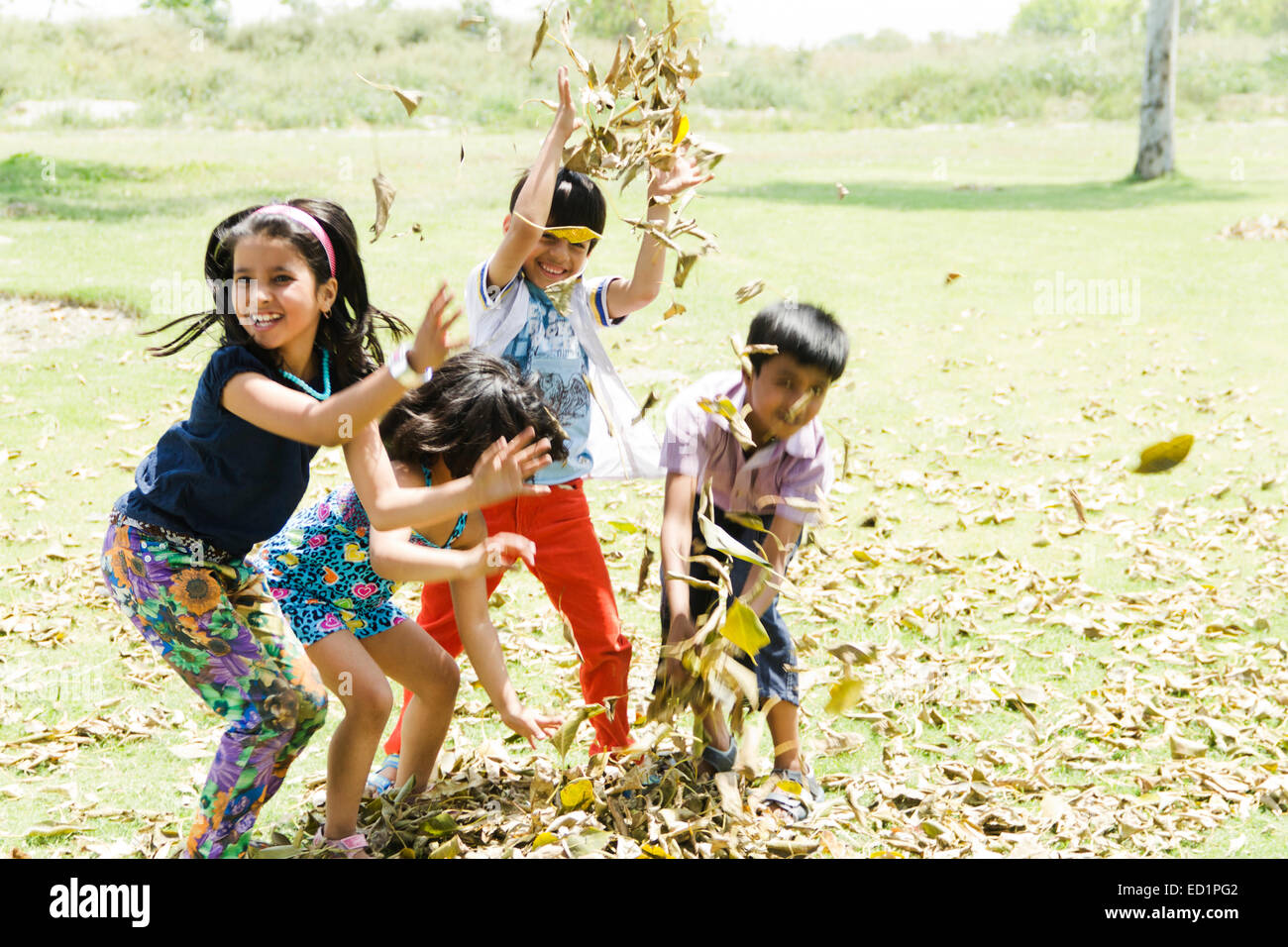 Bambini indiani fun park Foto Stock