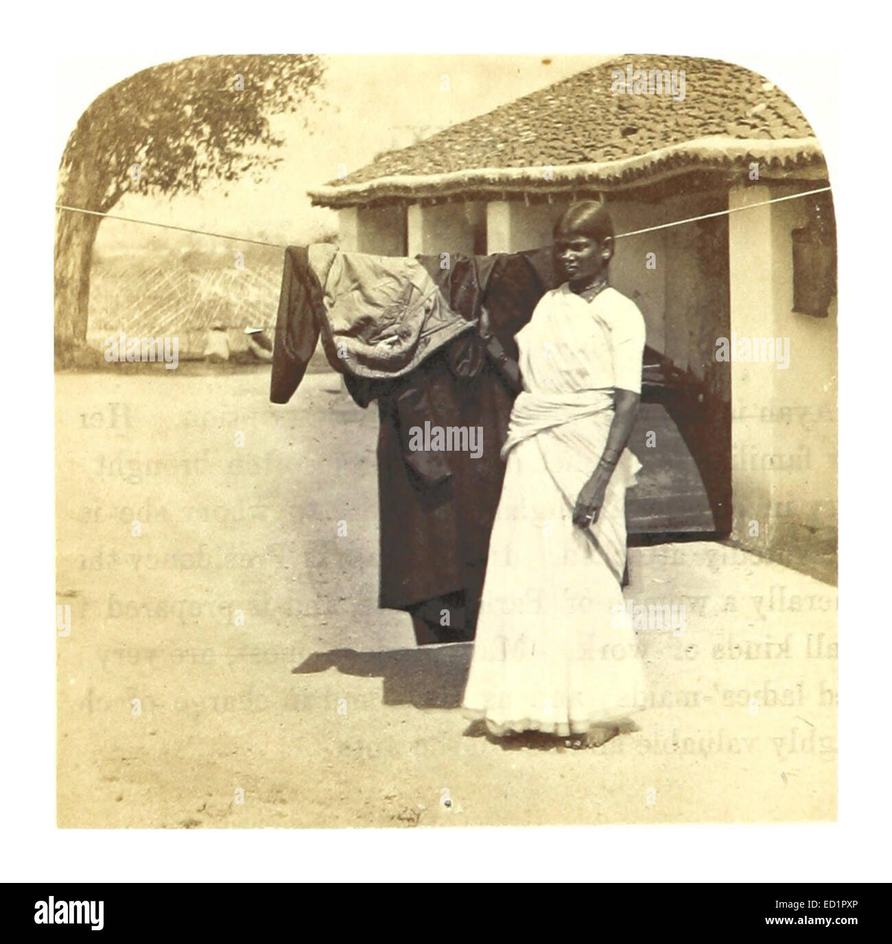 Un'illustrazione del 1862 tratta dal lavoro di Weld in India, raffigurante un Ayah (una cameriera da donna). L'immagine fornisce uno sguardo storico sulla vita quotidiana e le pratiche culturali dell'India coloniale durante il XIX secolo. Foto Stock