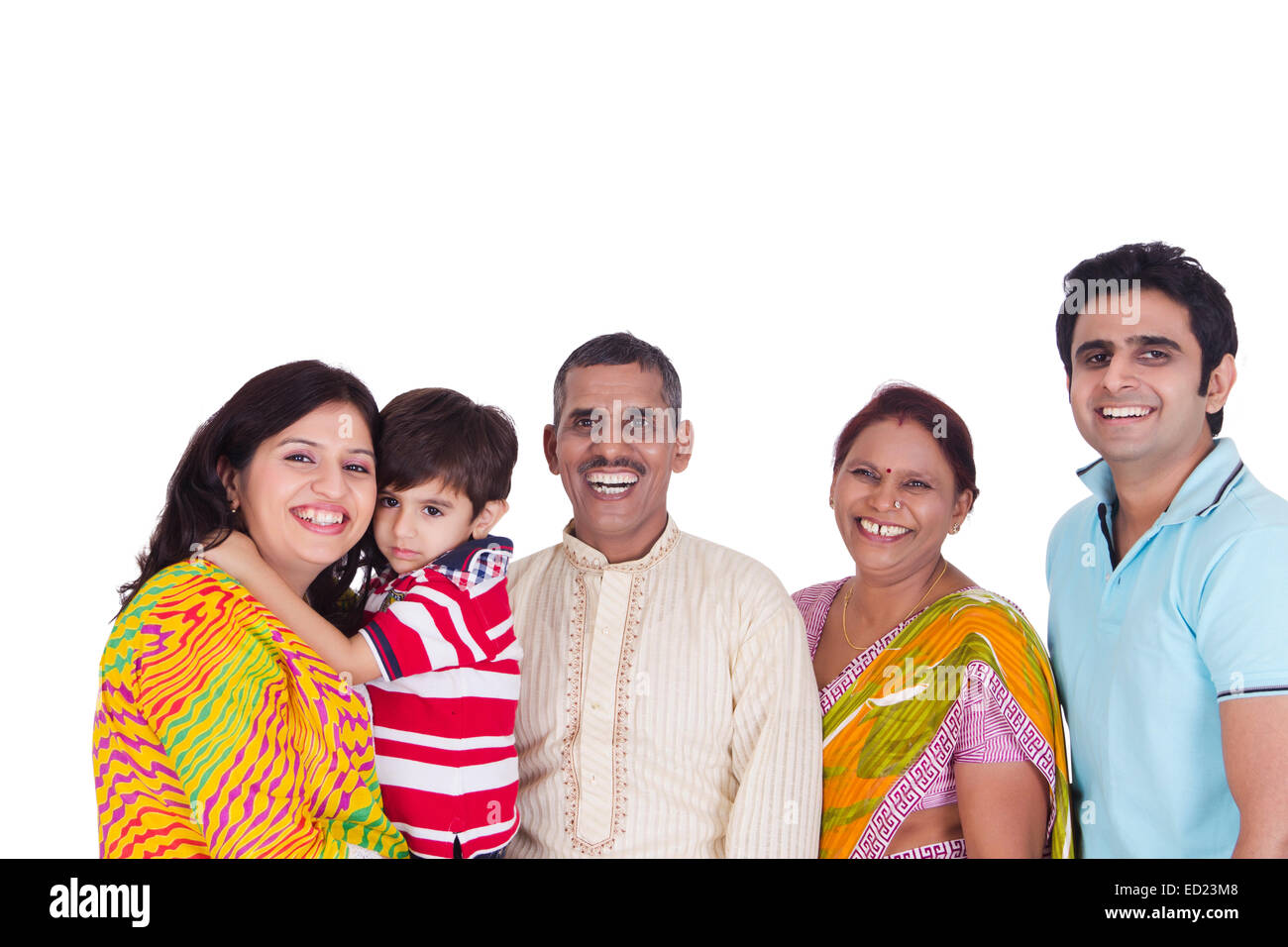 Giunto indiano Gruppo Familiare Godetevi Foto Stock