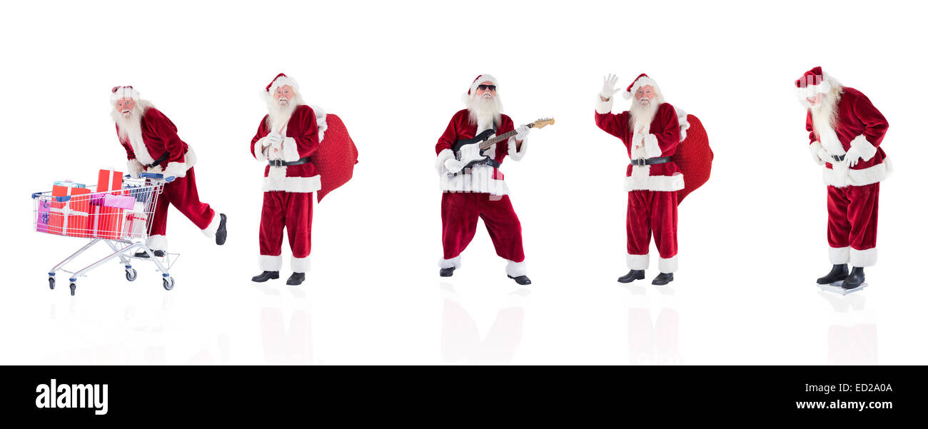 Immagine composita di diversi babbi natale Foto Stock