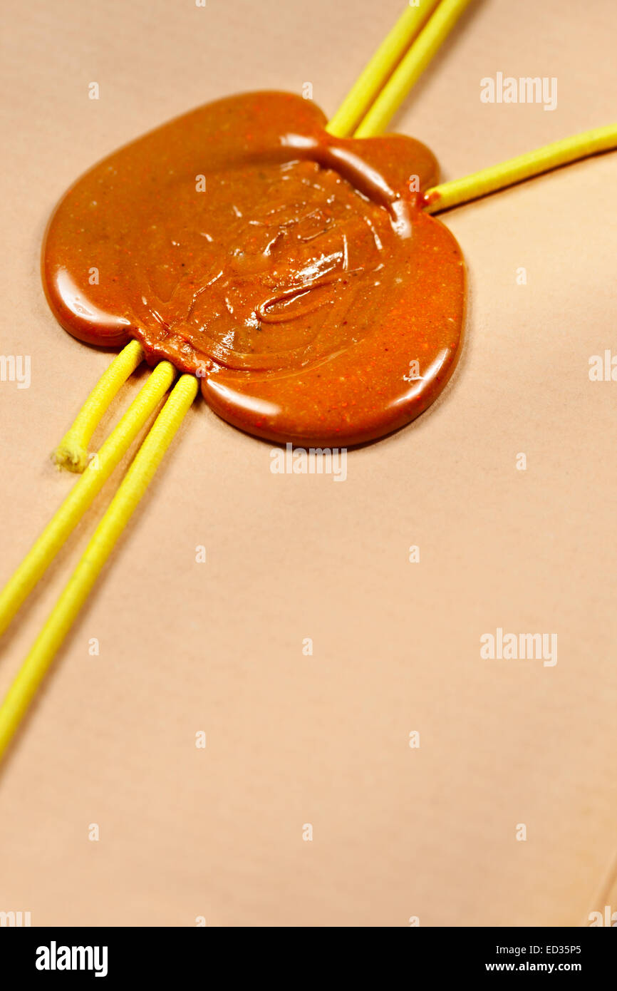 Busta con sigillo di cera Foto Stock