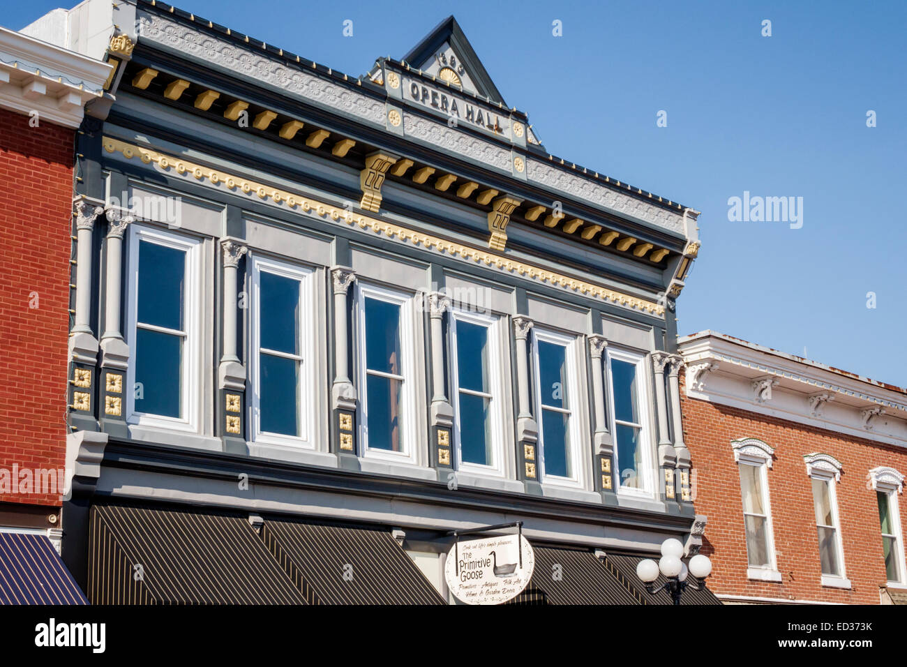 Illinois Arcola, East Main Street, Opera Hall, fronte, ex, esterno, IL140904089 Foto Stock