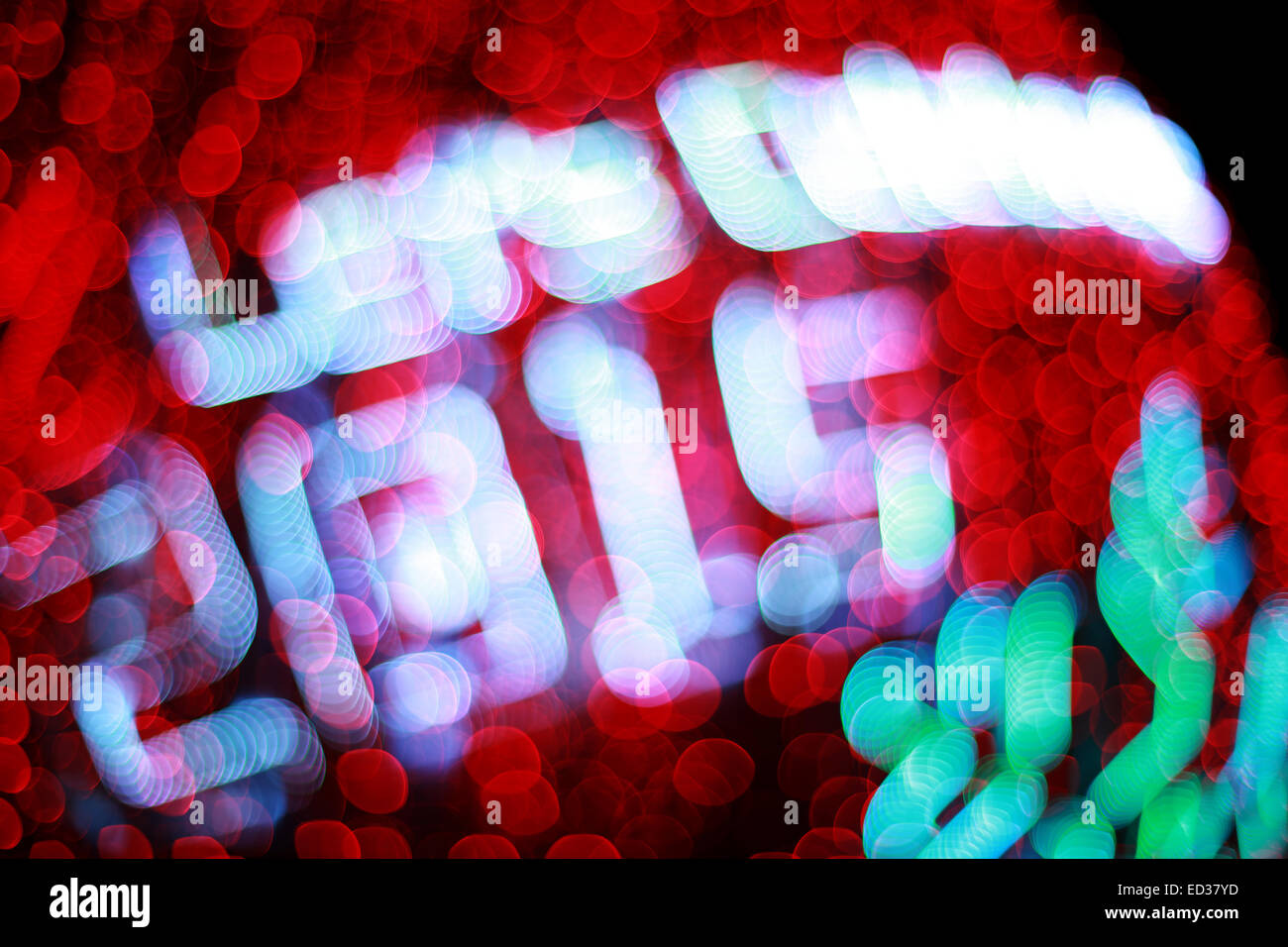Defocalizzata bokeh frost di luce (celebrazione nuovo anno 2015) Foto Stock