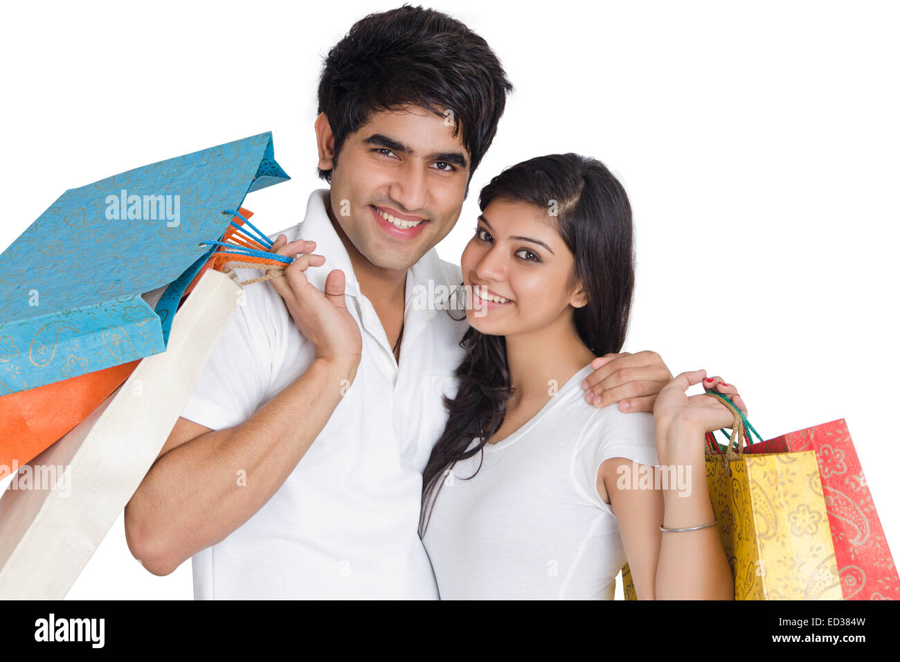 Indian giovane shopping bag Foto Stock