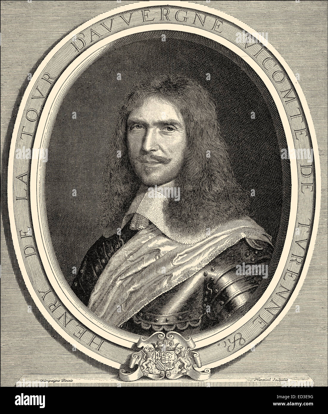 Ritratto di Henri de la Tour d'Auvergne, Vicomte de Turenne, 1611 - 1675, il Maresciallo Generale di Francia, Ritratto von Henri de la a Foto Stock