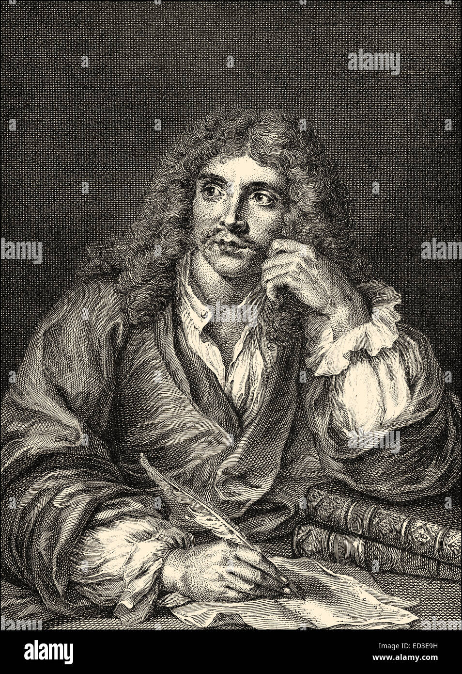 Moliere o Jean-Baptiste Poquelin, 1622 - 1673, un attore francese, direttore di teatro e drammaturgo, Ritratto von Molière oder Jean- Foto Stock