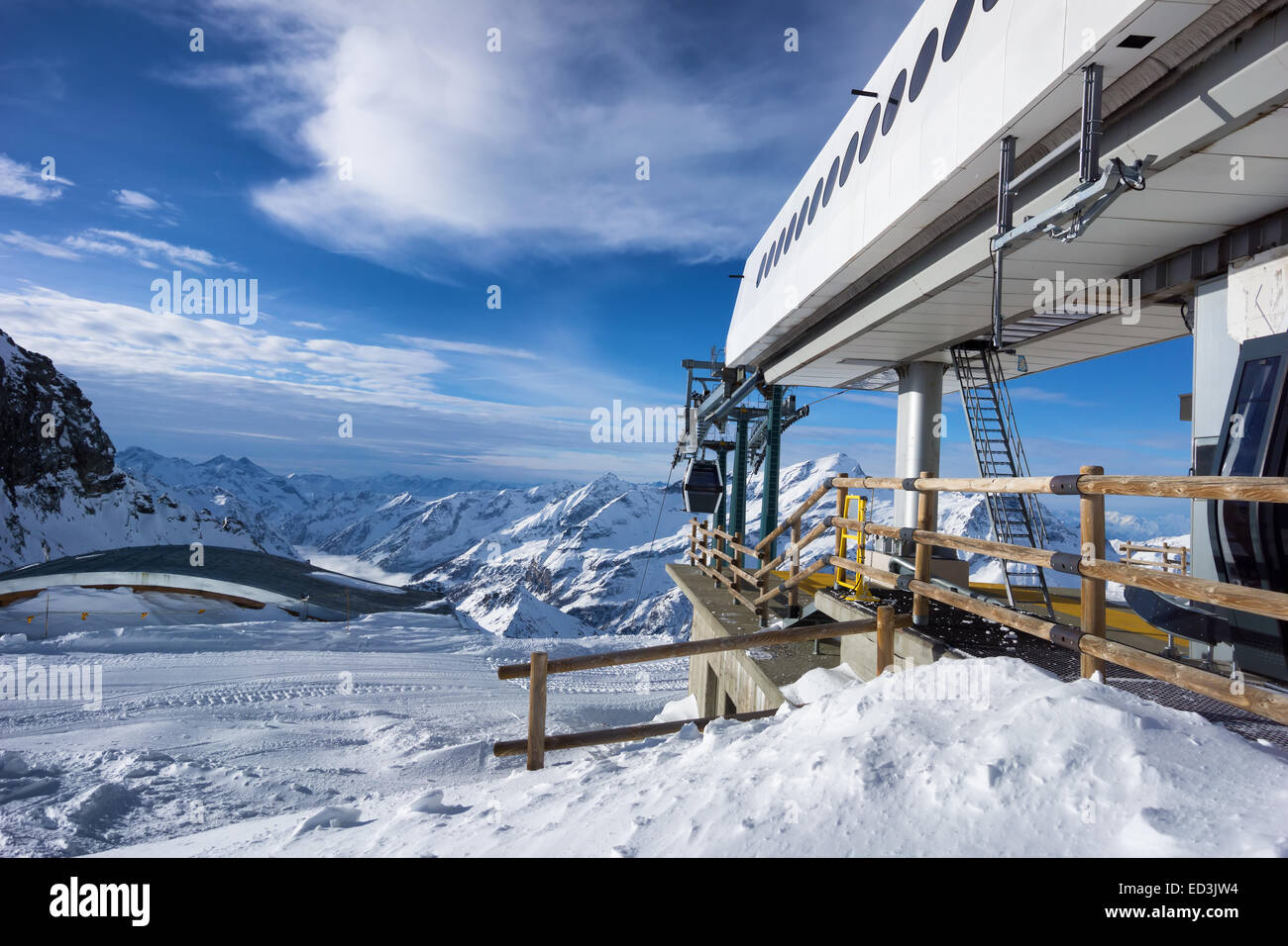 Pista da sci in Valsesia, alagna, Italia Foto Stock