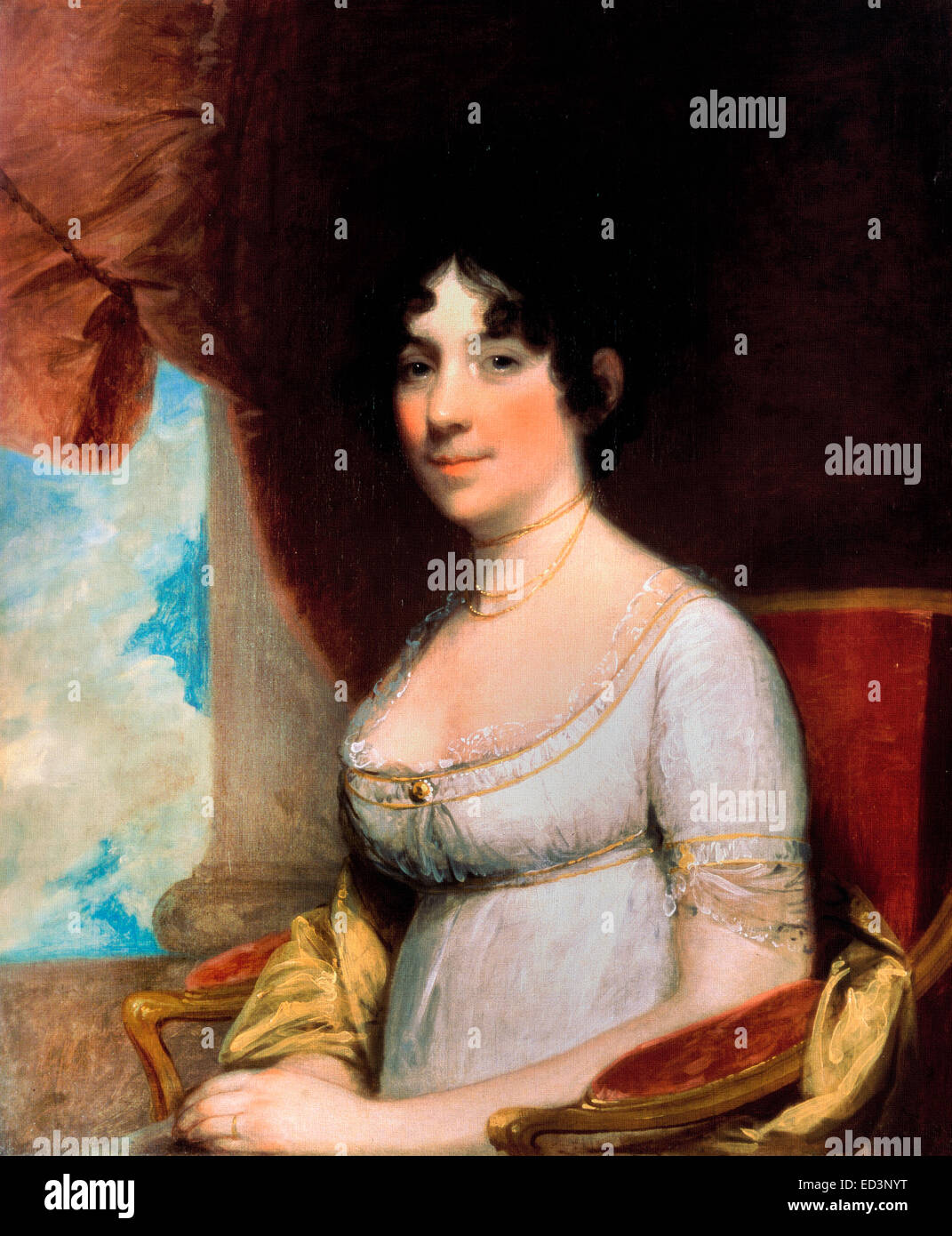 Gilbert Stuart, Dolley Payne Madison (Sig.ra James Madison) 1804 olio su tela. La Casa Bianca, STATI UNITI D'AMERICA. Foto Stock