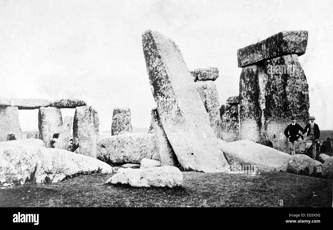 Stonehenge monumento preistorico fotografato c.1860 Foto Stock