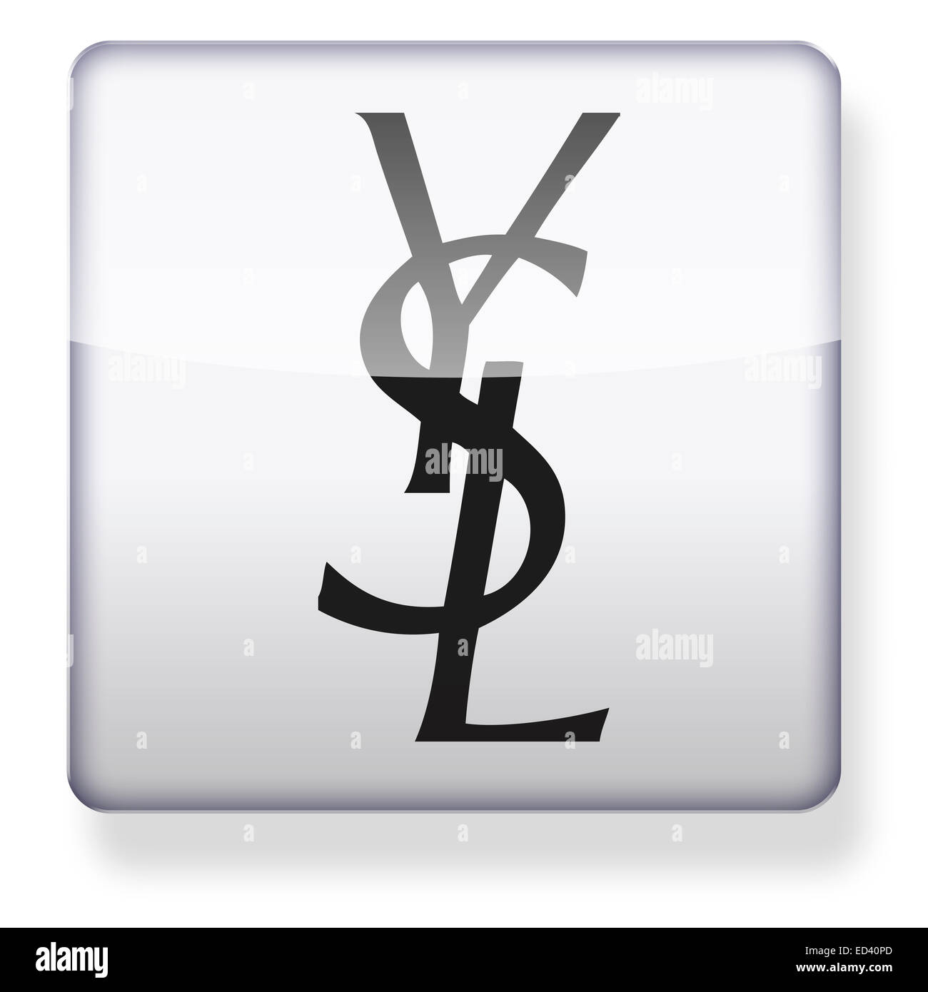 Yves Saint Laurent logo come l'icona di un'app. Percorso di clipping incluso. Foto Stock