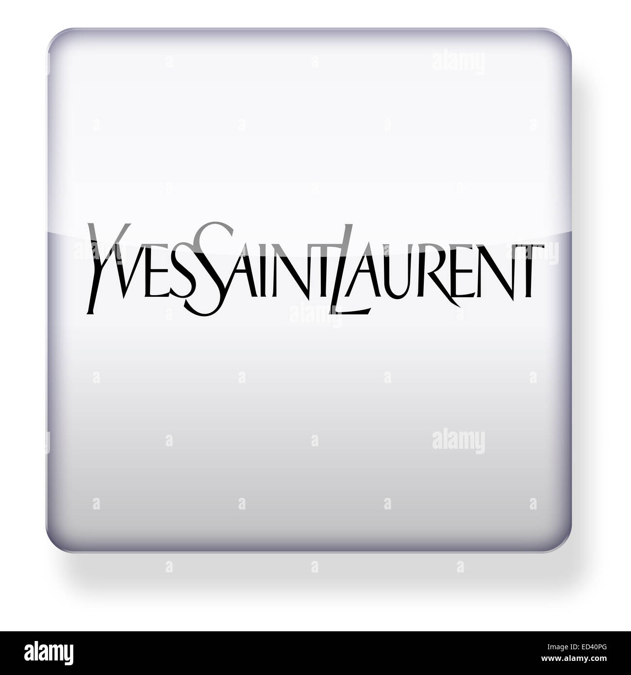 Yves Saint Laurent logo come l'icona di un'app. Percorso di clipping incluso. Foto Stock