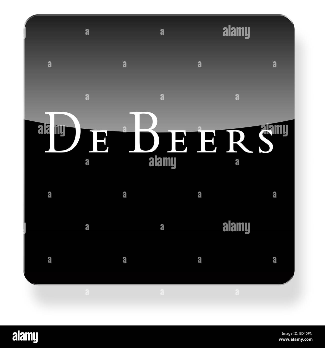 De Beers logo come l'icona di un'app. Percorso di clipping incluso. Foto Stock