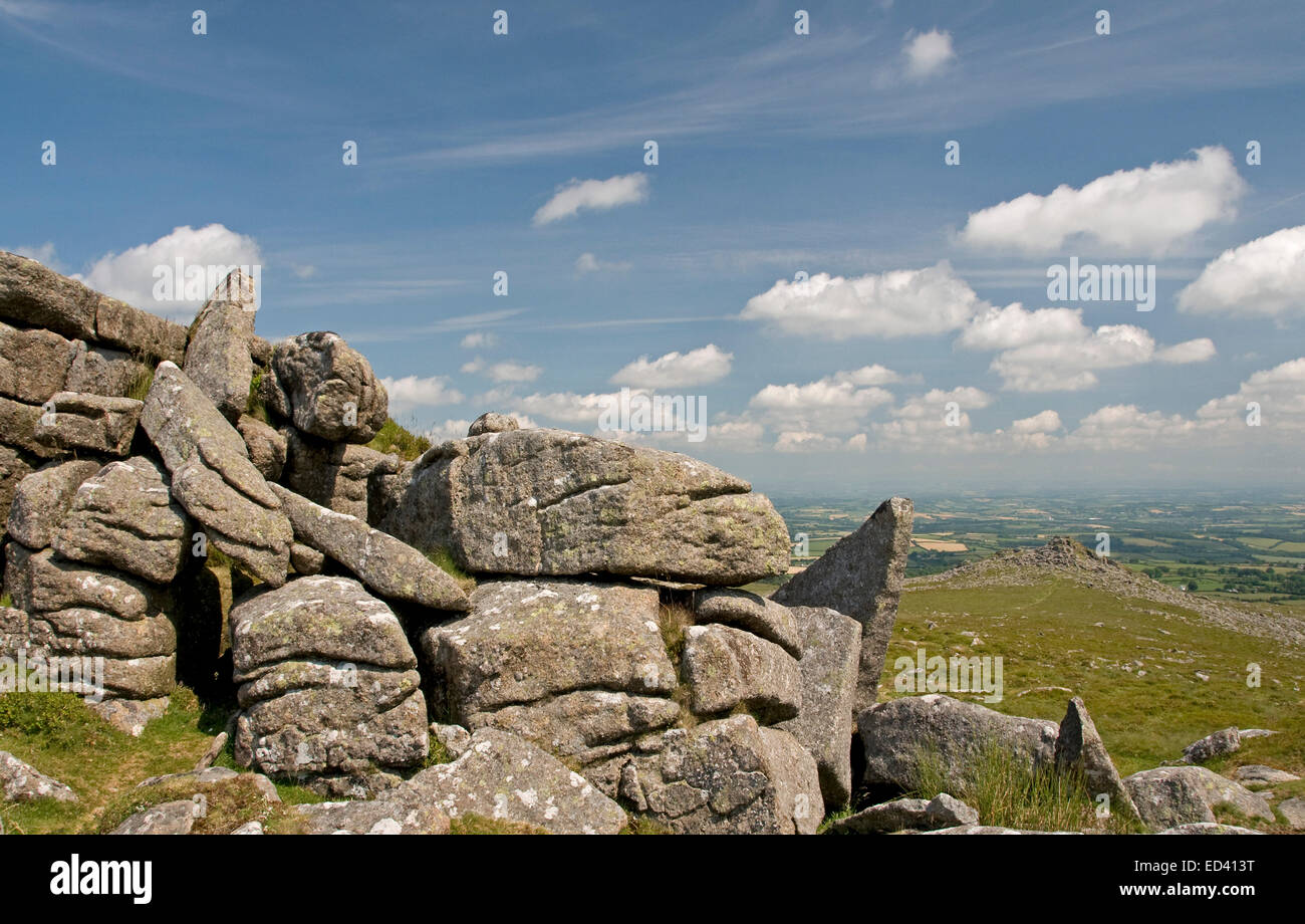 Belstone Tor, Dartmoor, guardando a nord Foto Stock