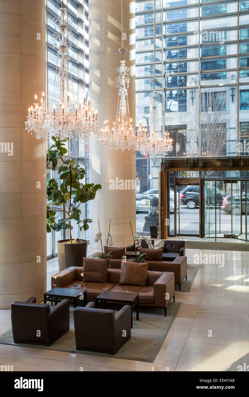 L'hotel Shangri-La lobby, Vancouver, Canada Foto Stock