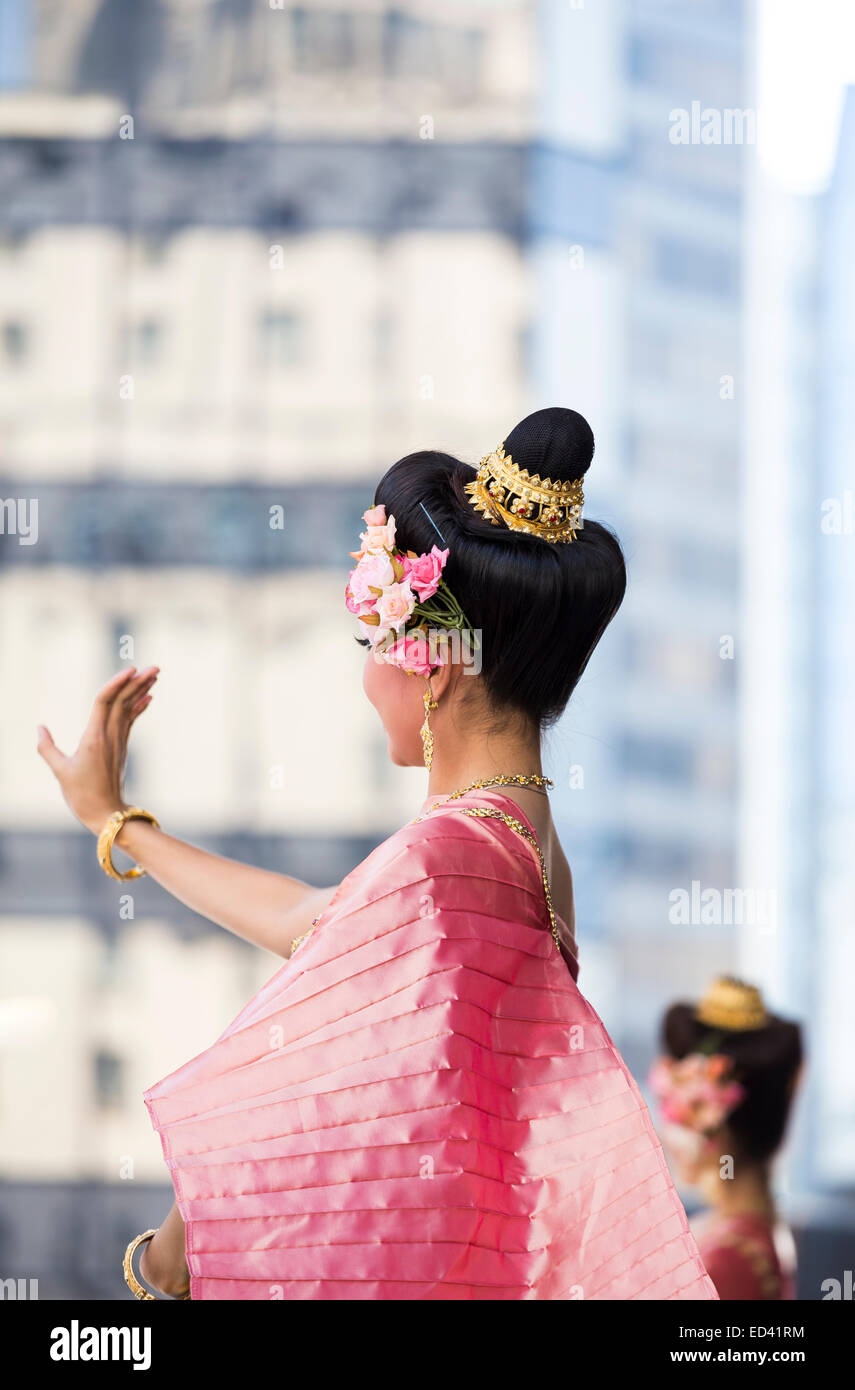 Tradizionale danza tailandese Foto Stock