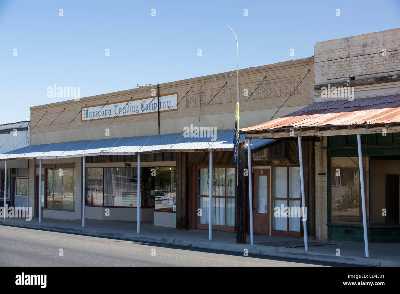 Maricopa high street in California's Central Valley, Stati Uniti d'America. Foto Stock