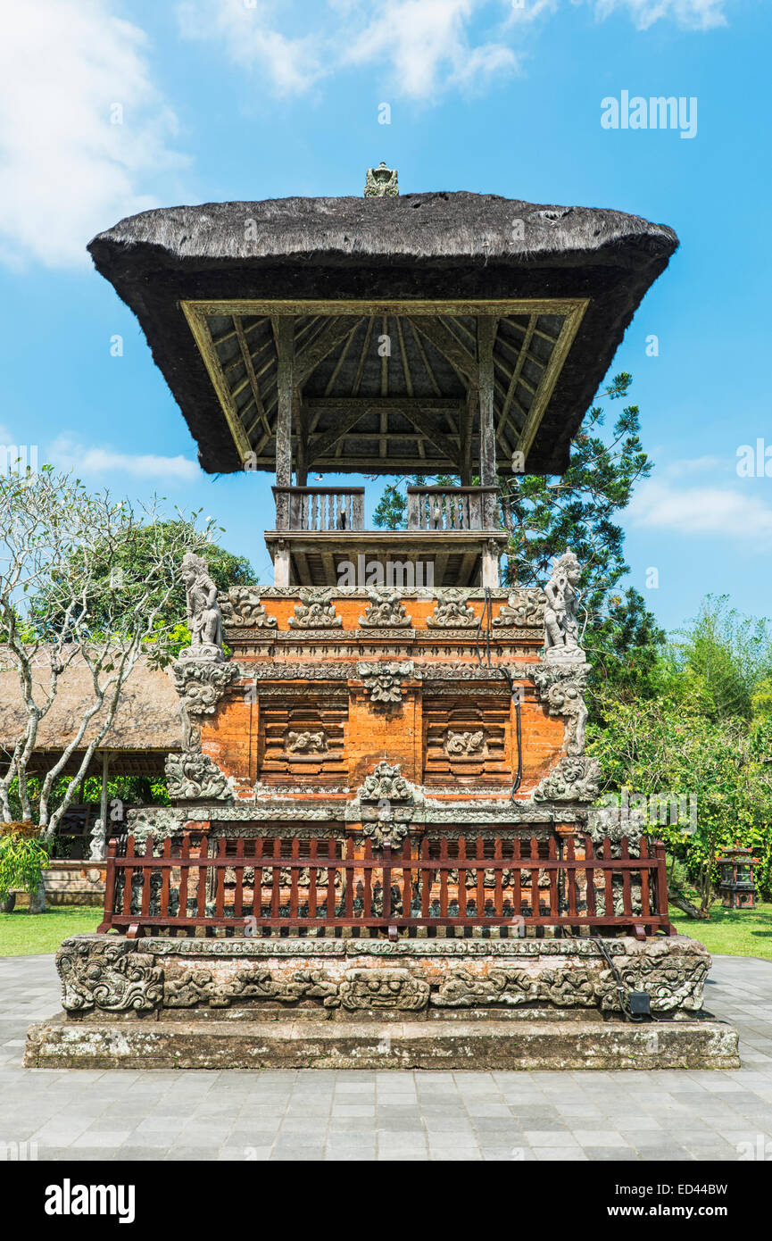 Pura Taman Ayun Temple, Balla (padiglione in legno), Mengwi, Bali, Indonesia Foto Stock