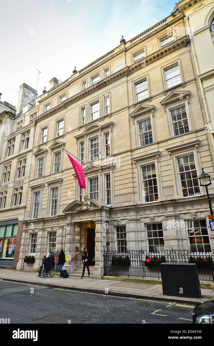 Casa d'aste Christie's sede centrale globale in King Street, Londra SW1. I mondi più antica arte banditore. Foto Stock