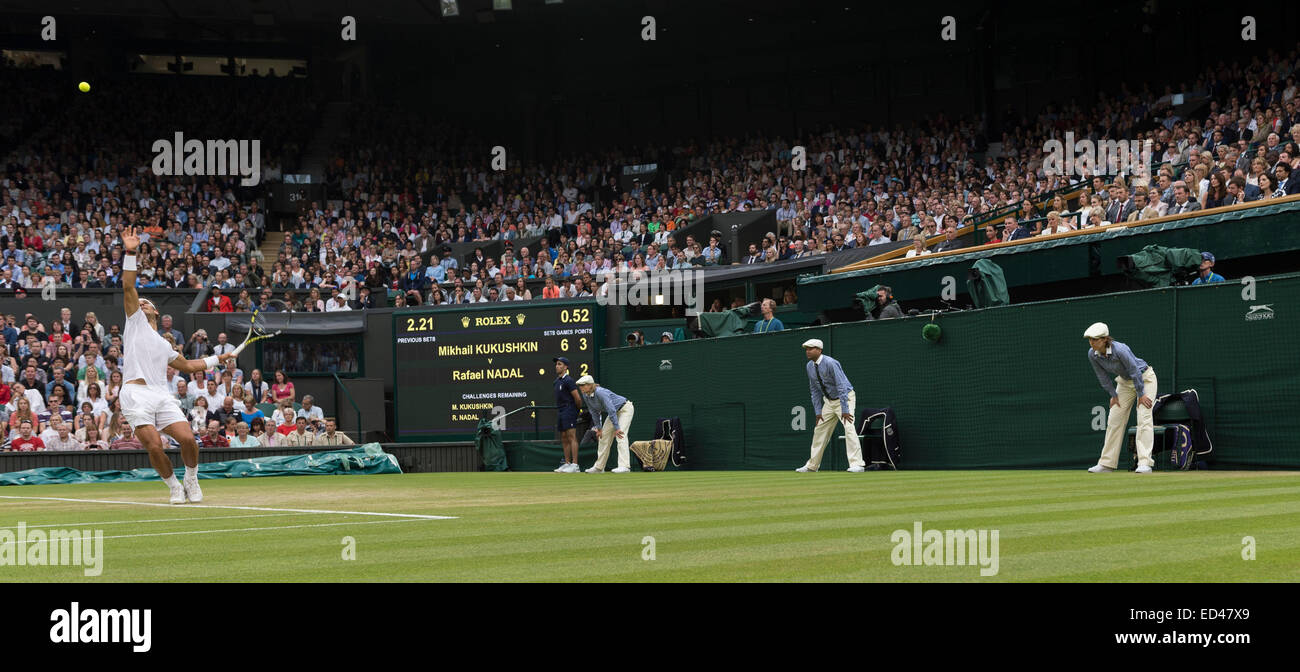 28.06.2014. Il torneo di Wimbledon Tennis Championships 2014 tenutosi presso il All England Lawn Tennis e Croquet Club di Londra, Inghilterra, Regno Unito. Foto Stock