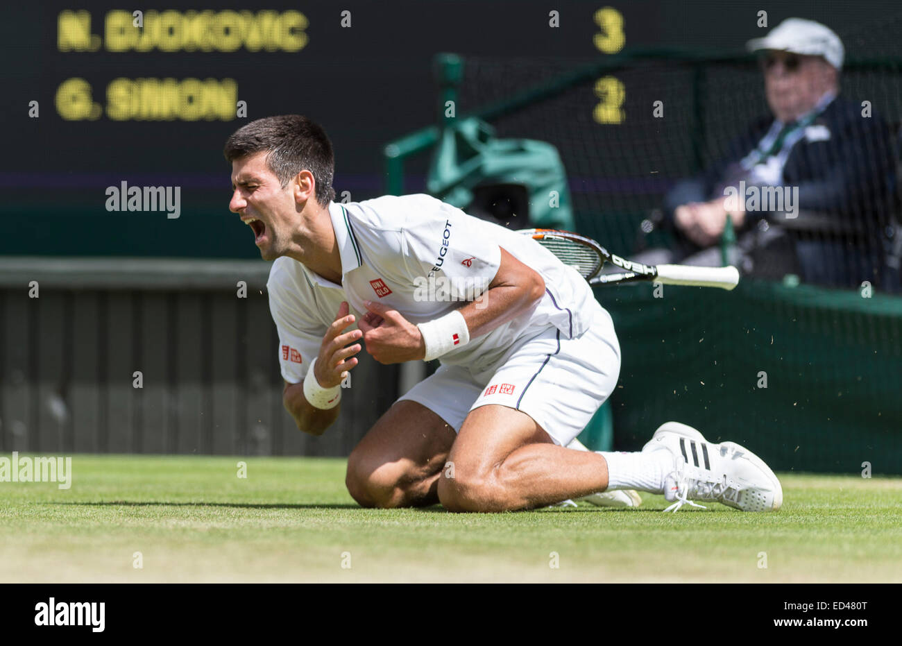 27.06.2014. Il torneo di Wimbledon Tennis Championships 2014 tenutosi presso il All England Lawn Tennis e Croquet Club di Londra, Inghilterra, Regno Unito. Foto Stock