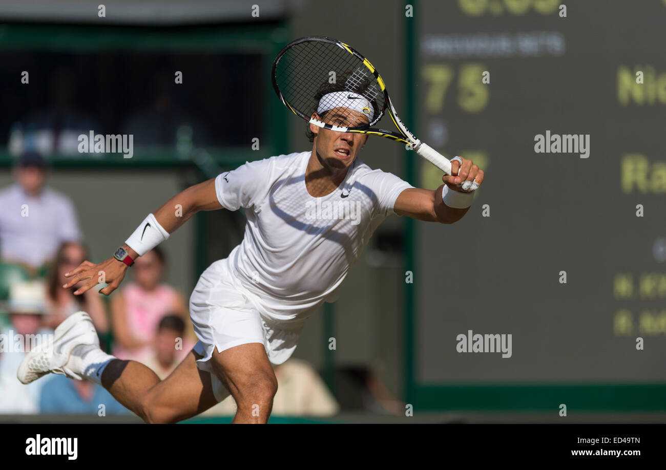 01.07.2014. Il torneo di Wimbledon Tennis Championships 2014 tenutosi presso il All England Lawn Tennis e Croquet Club di Londra, Inghilterra, Regno Unito. Foto Stock