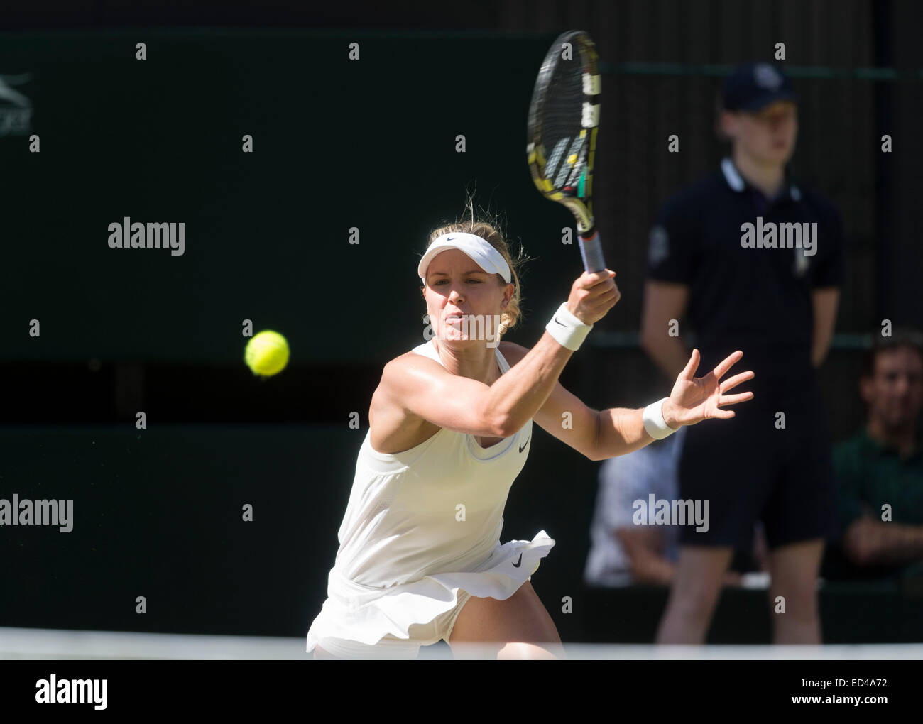 03.07.2014. Il torneo di Wimbledon Tennis Championships 2014 tenutosi presso il All England Lawn Tennis e Croquet Club di Londra, Inghilterra, Regno Unito. Foto Stock