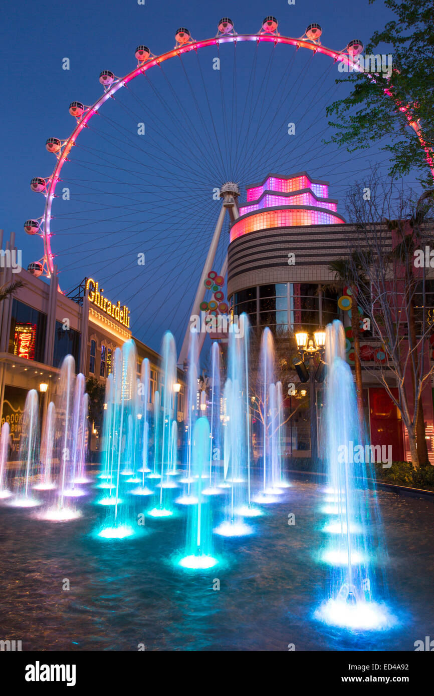 La alta rullo ruota panoramica Ferris a LINQ, Las Vegas, Nevada. Foto Stock