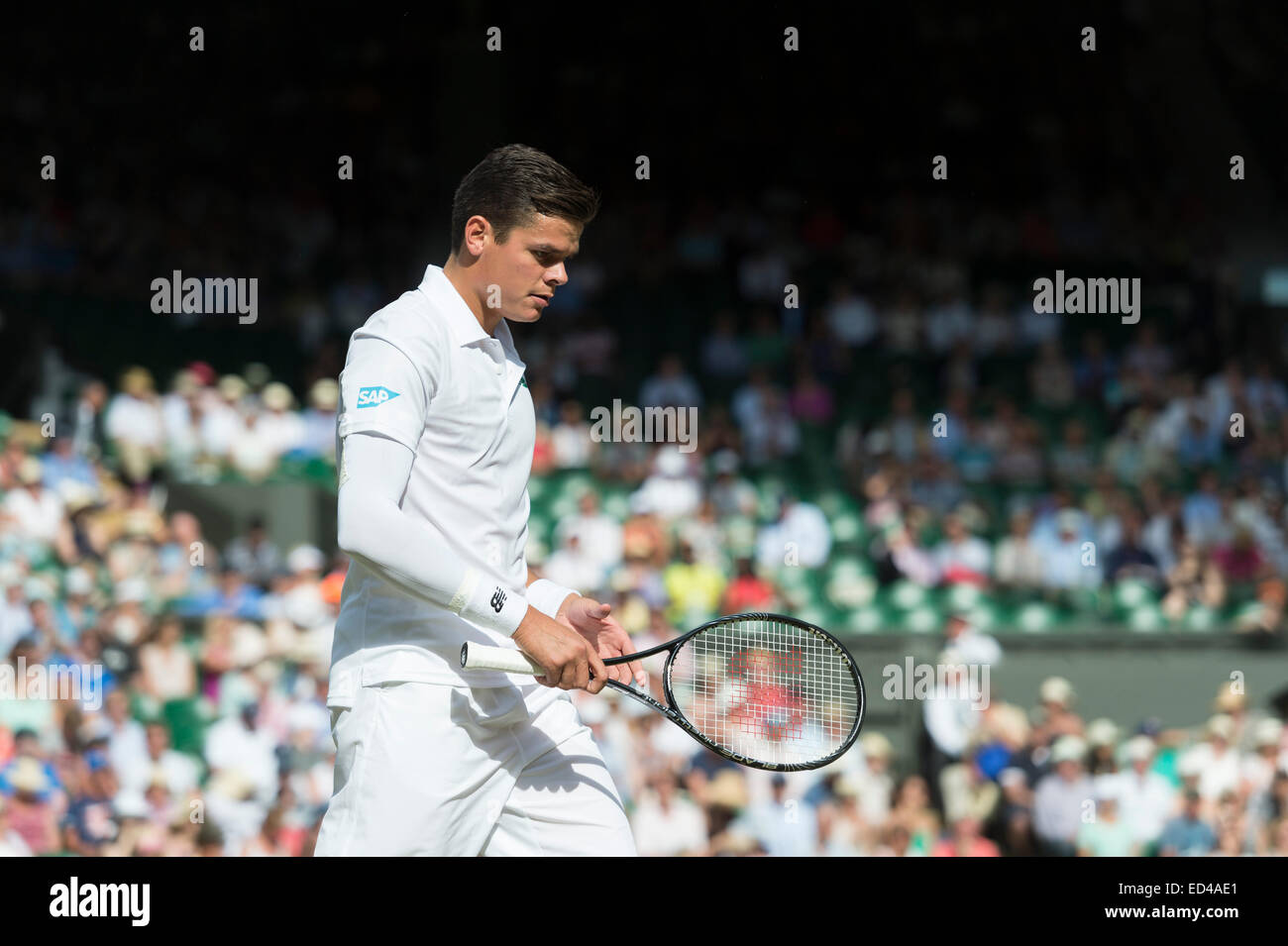 04.07.2014. Il torneo di Wimbledon Tennis Championships 2014 tenutosi presso il All England Lawn Tennis e Croquet Club di Londra, Inghilterra, Regno Unito. Foto Stock