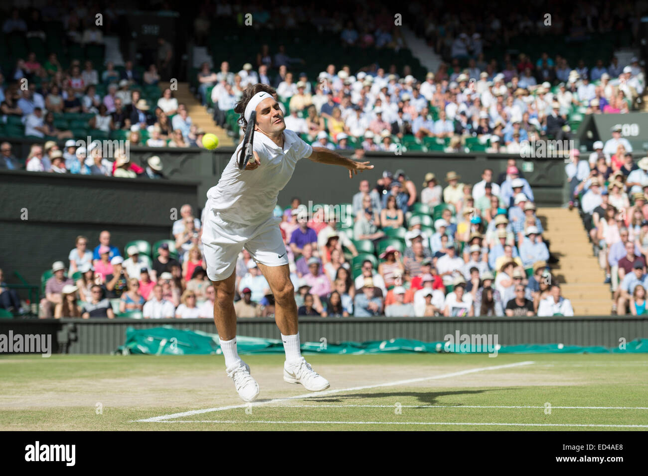 04.07.2014. Il torneo di Wimbledon Tennis Championships 2014 tenutosi presso il All England Lawn Tennis e Croquet Club di Londra, Inghilterra, Regno Unito. Foto Stock