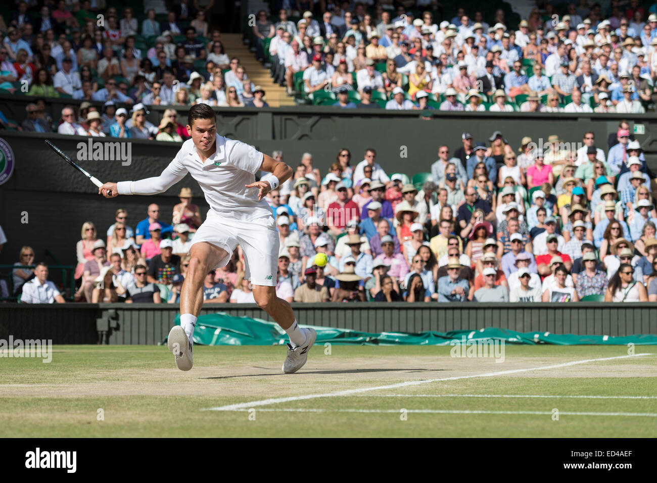04.07.2014. Il torneo di Wimbledon Tennis Championships 2014 tenutosi presso il All England Lawn Tennis e Croquet Club di Londra, Inghilterra, Regno Unito. Foto Stock