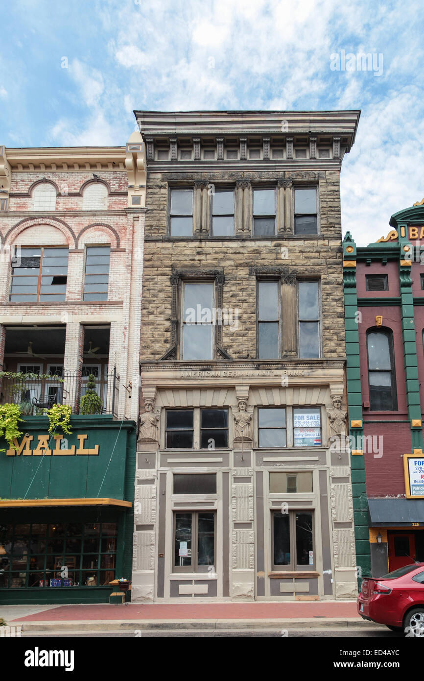 Vecchie facciate ed edifici in Paducah, Kentucky, Stati Uniti d'America Foto Stock