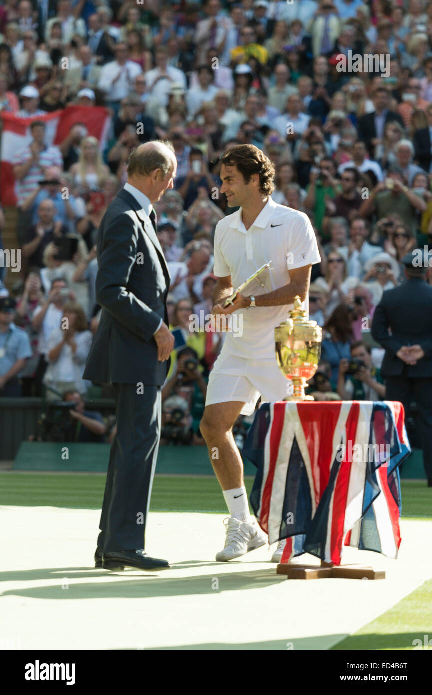 06.07.2014. Il torneo di Wimbledon Tennis Championships 2014 tenutosi presso il All England Lawn Tennis e Croquet Club di Londra, Inghilterra, Regno Unito. Foto Stock