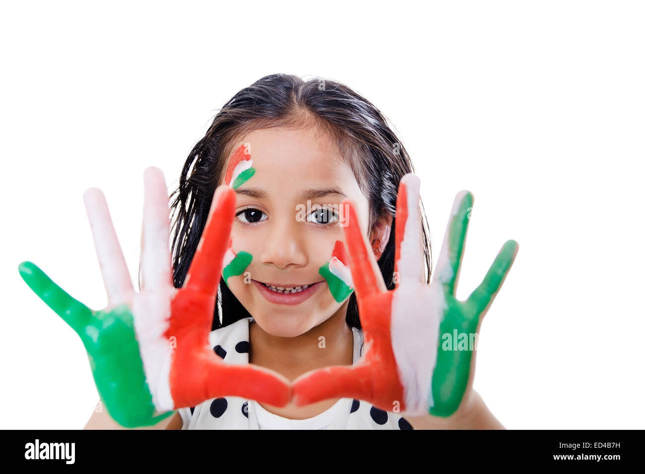 1 bambino indiano godere il giorno di indipendenza Foto Stock