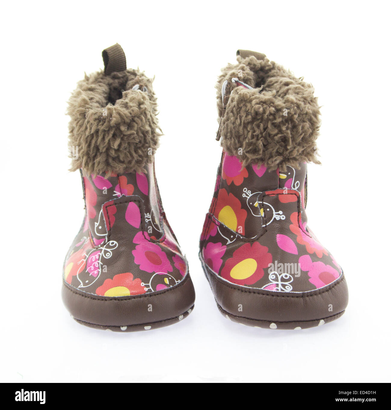Stivali bambino isolato su bianco Foto Stock