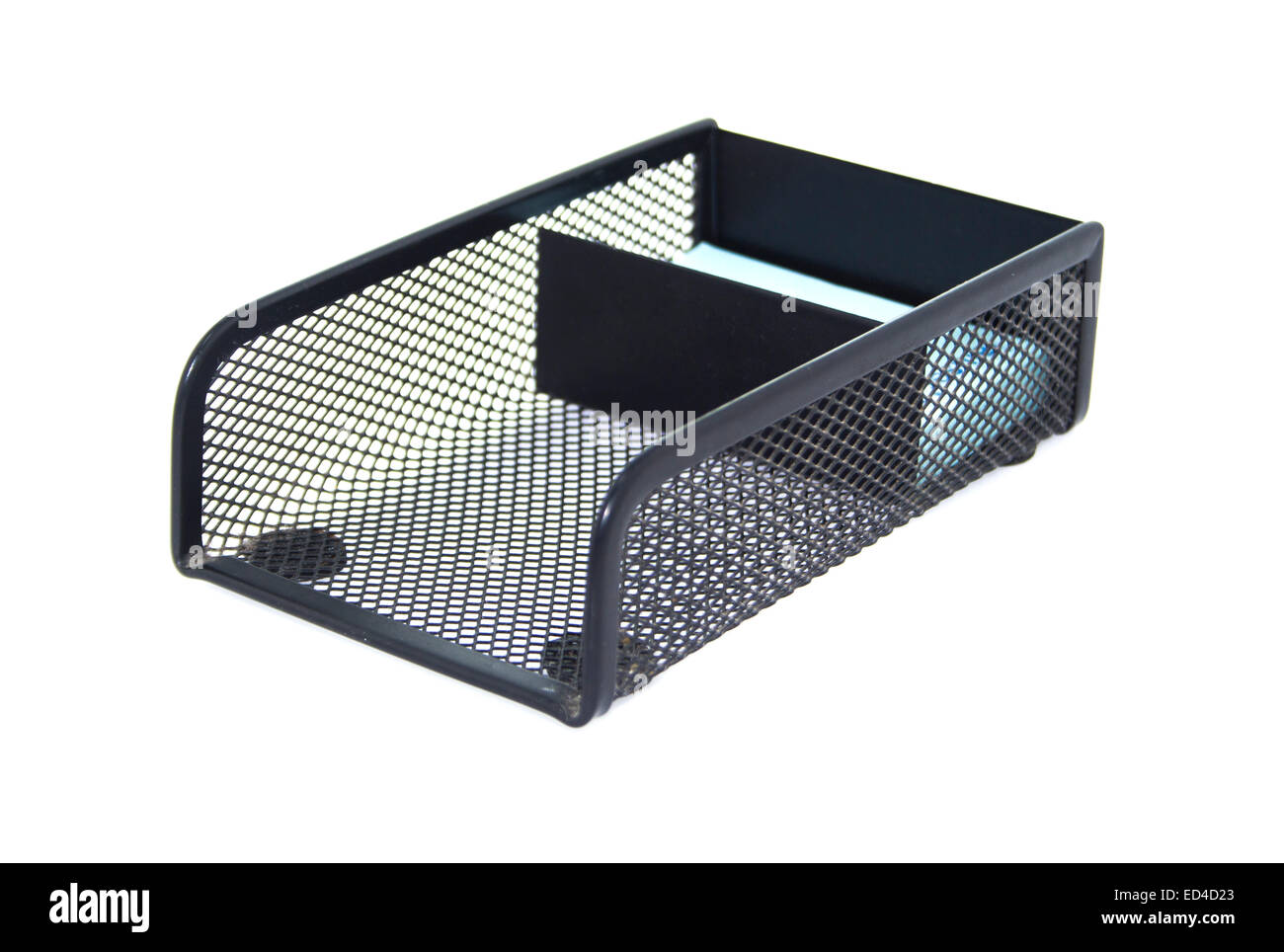 Desktop di ferro nota contenitore di carta. Foto Stock