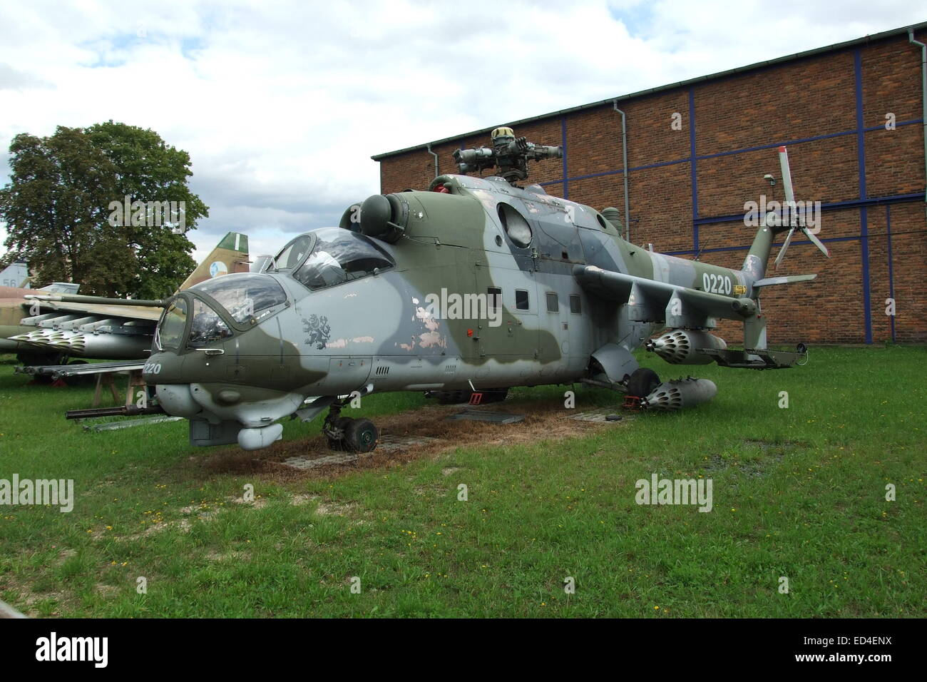 Il russo Mil Mi-24 elicottero usato dall esercito ceco Foto Stock