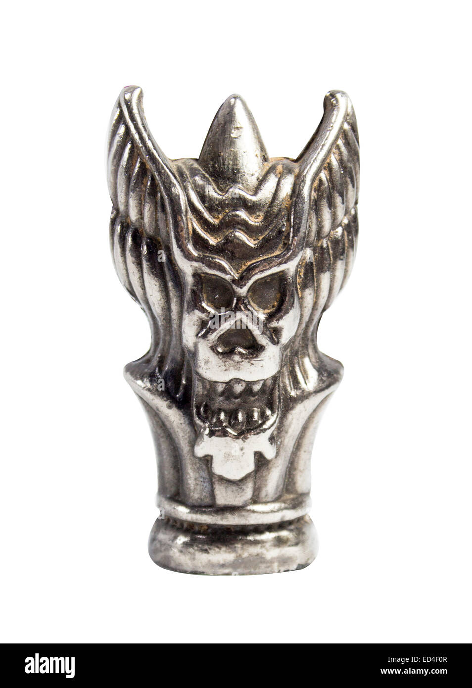 Antica punta di lancia isolato su bianco Foto Stock