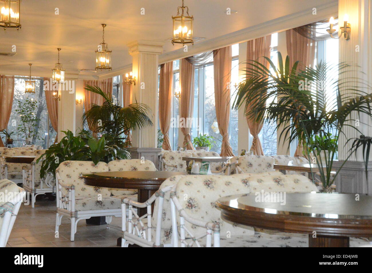 Gli interni del ristorante Foto Stock