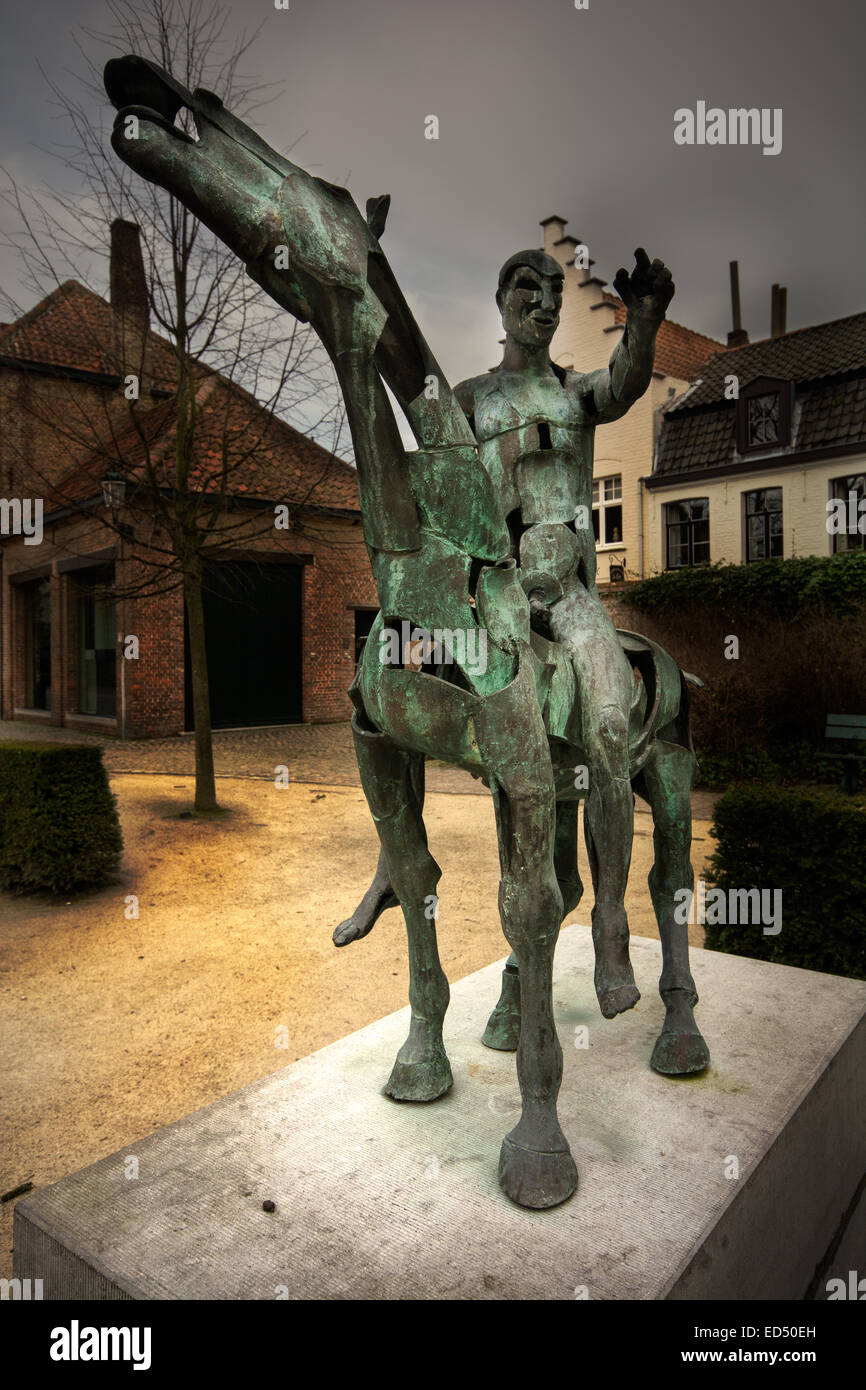 Un monumento di Bruge, Belgio Foto Stock