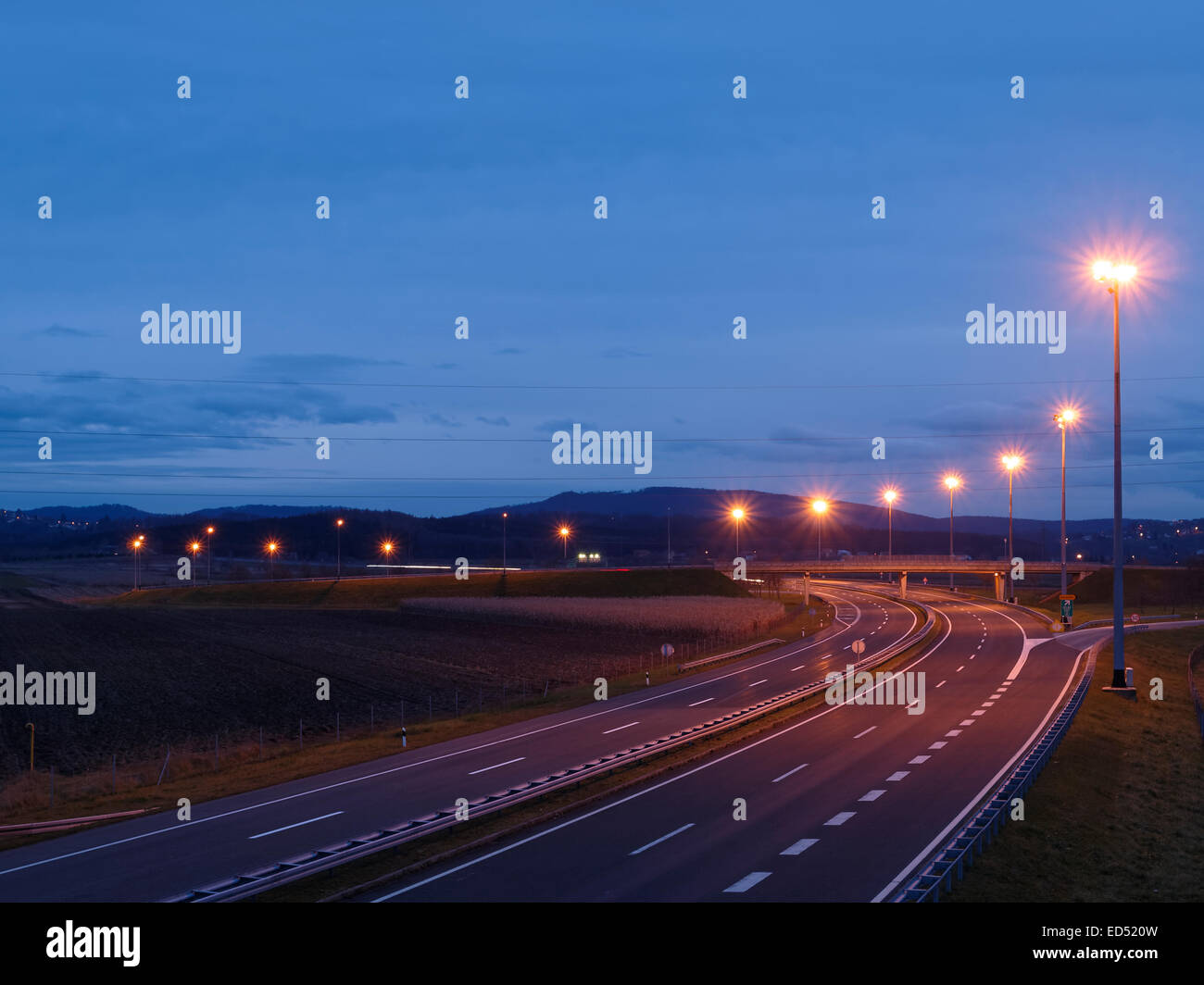 Varazdin, Croazia autostrada intersezione Foto Stock