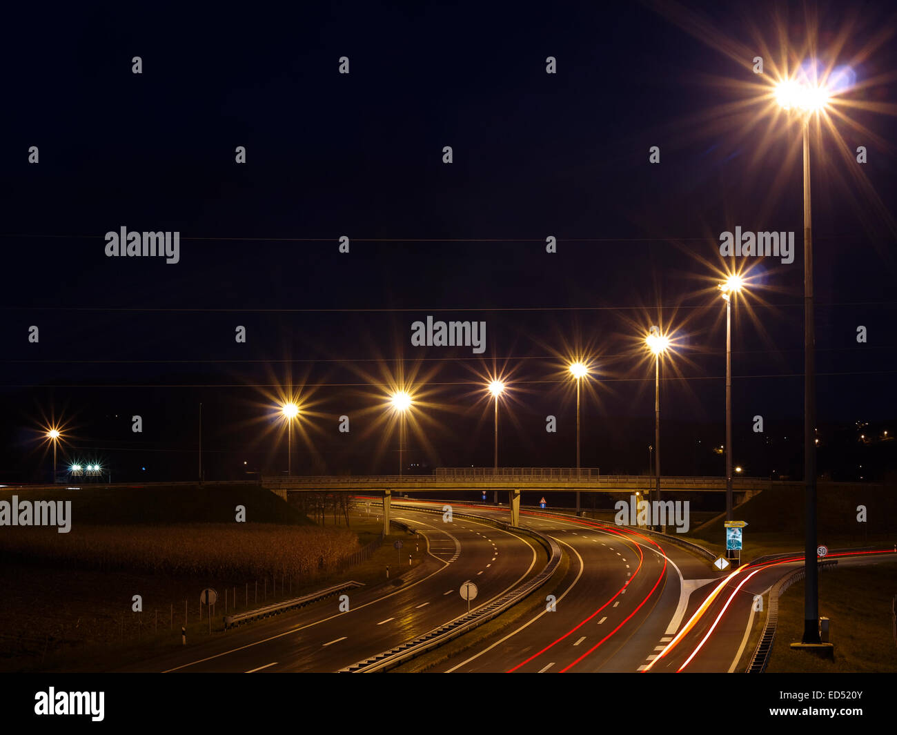 Varazdin, Croazia autostrada intersezione Foto Stock