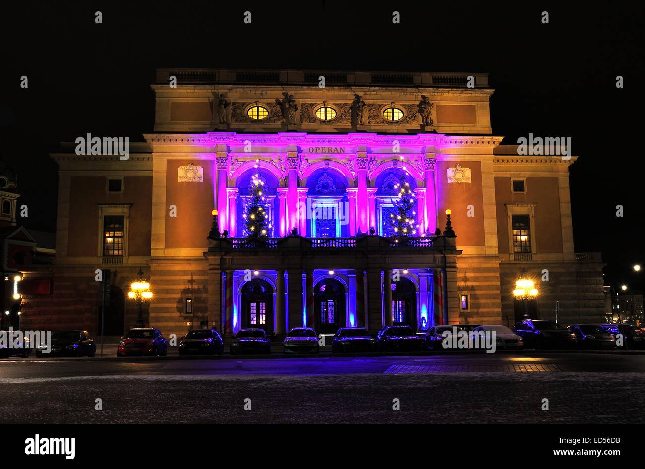 Stoccolma, Svezia - 7 Dicembre 2013: notte al Royal Opera svedese a Stoccolma. Foto Stock