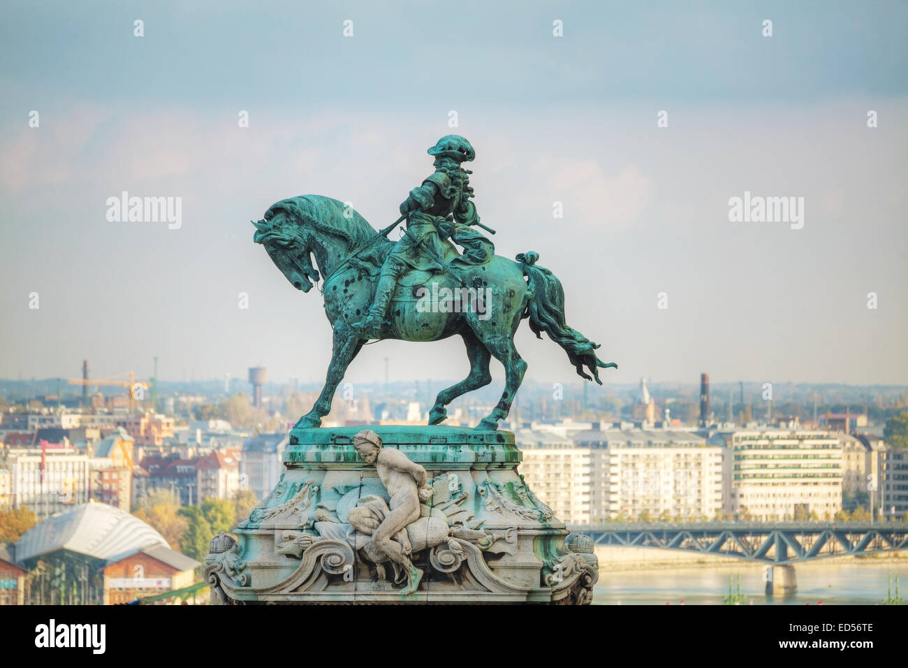 BUDAPEST - 21 ottobre: Statua del Principe Eugenio di Savoia al Castello Reale sul Ottobre 21, 2014 a Budapest, Ungheria. Egli era un g Foto Stock