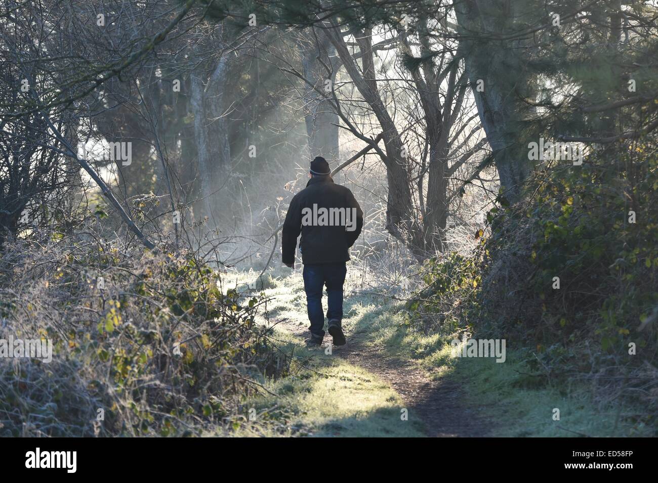 Aberystwyth Wales UK domenica 28 dicembre 2014 un freddo gelido chiara mattina in Aberystwyth Wales Photo keith morris / Alamy live news Foto Stock