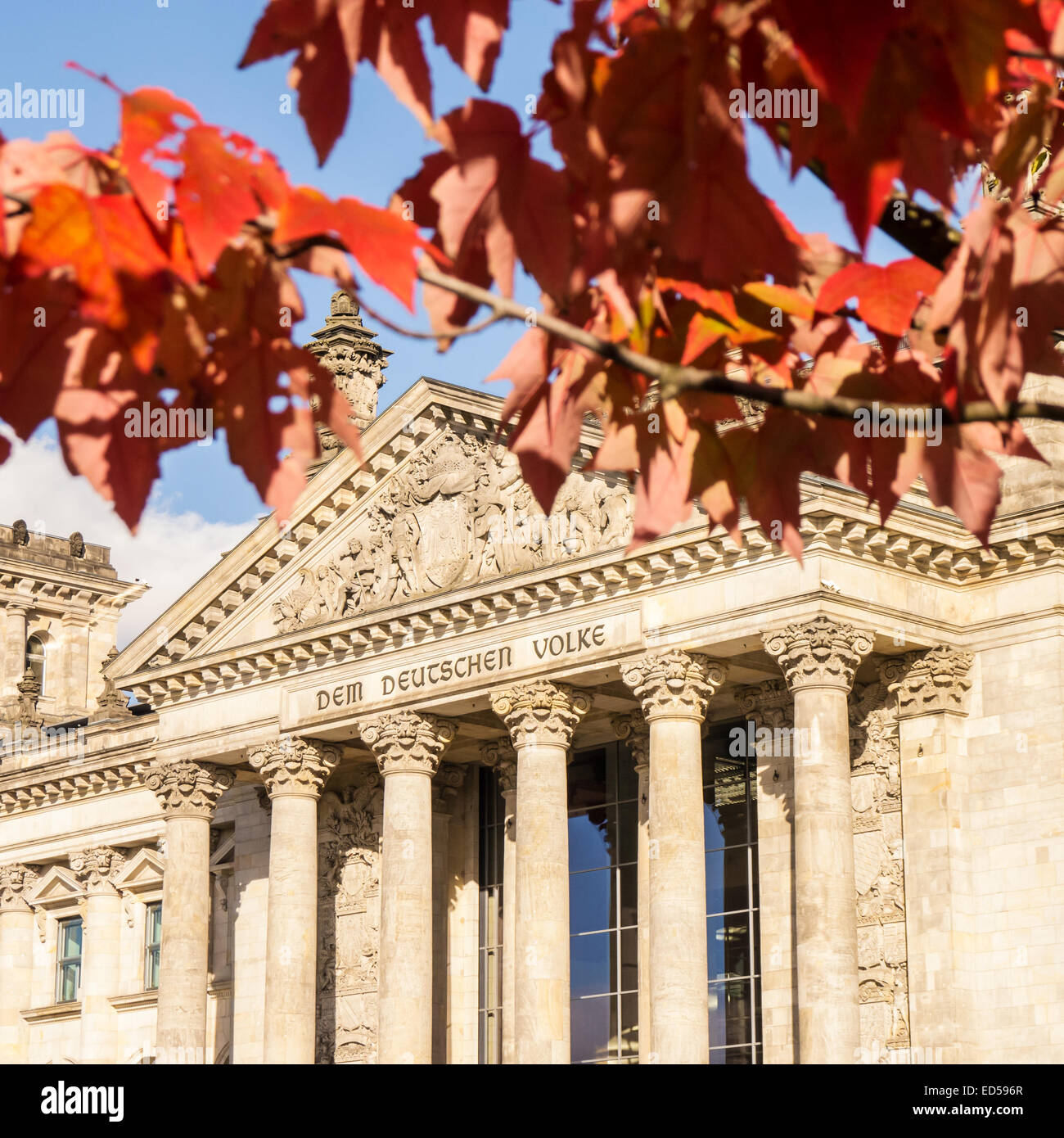 Bundestag tedesco su una giornata autunnale Foto Stock